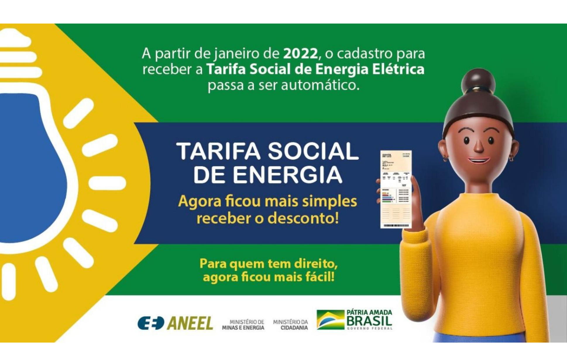 Cidadãos terão facilidade na obtenção da tarifa social de energia elétrica